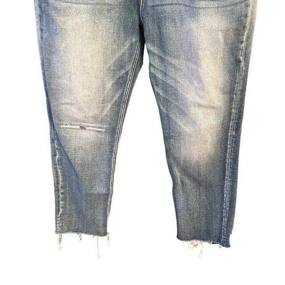 Kancan Women's Size 33 Distressed Raw Hem Roll Cuff Straight Leg Jeans - Picture 5 of 9